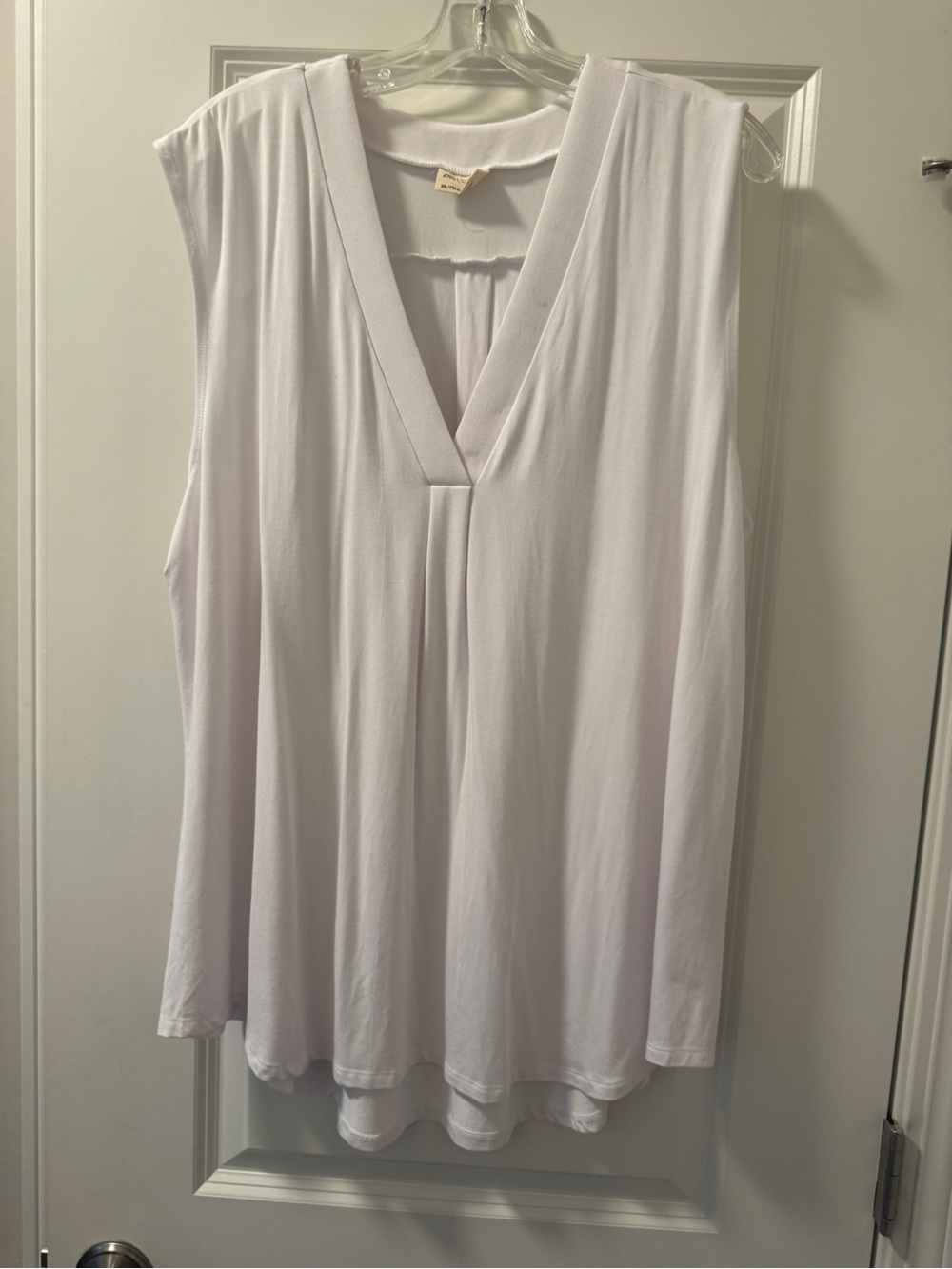 Encircled Sleeveless V-Neck Women’s Top - White